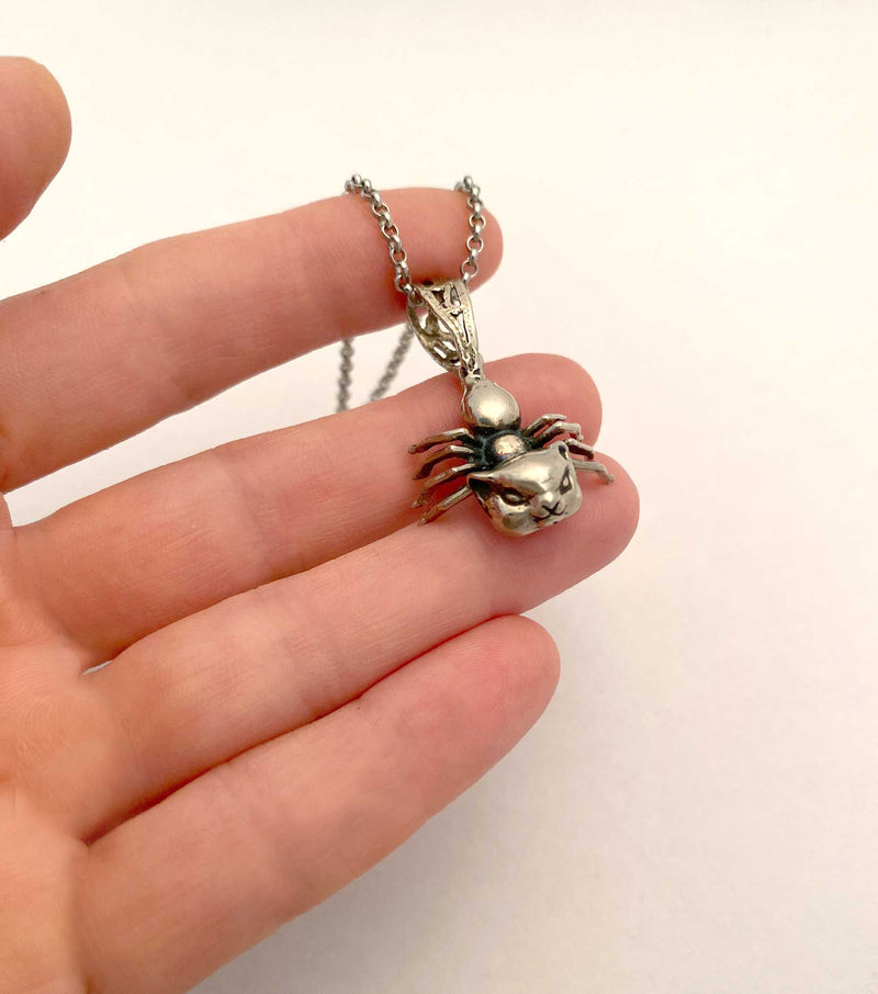 spider cat necklace charm