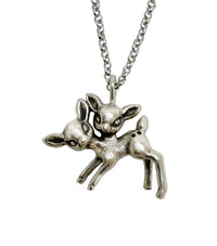 2 Headed Deer Necklace