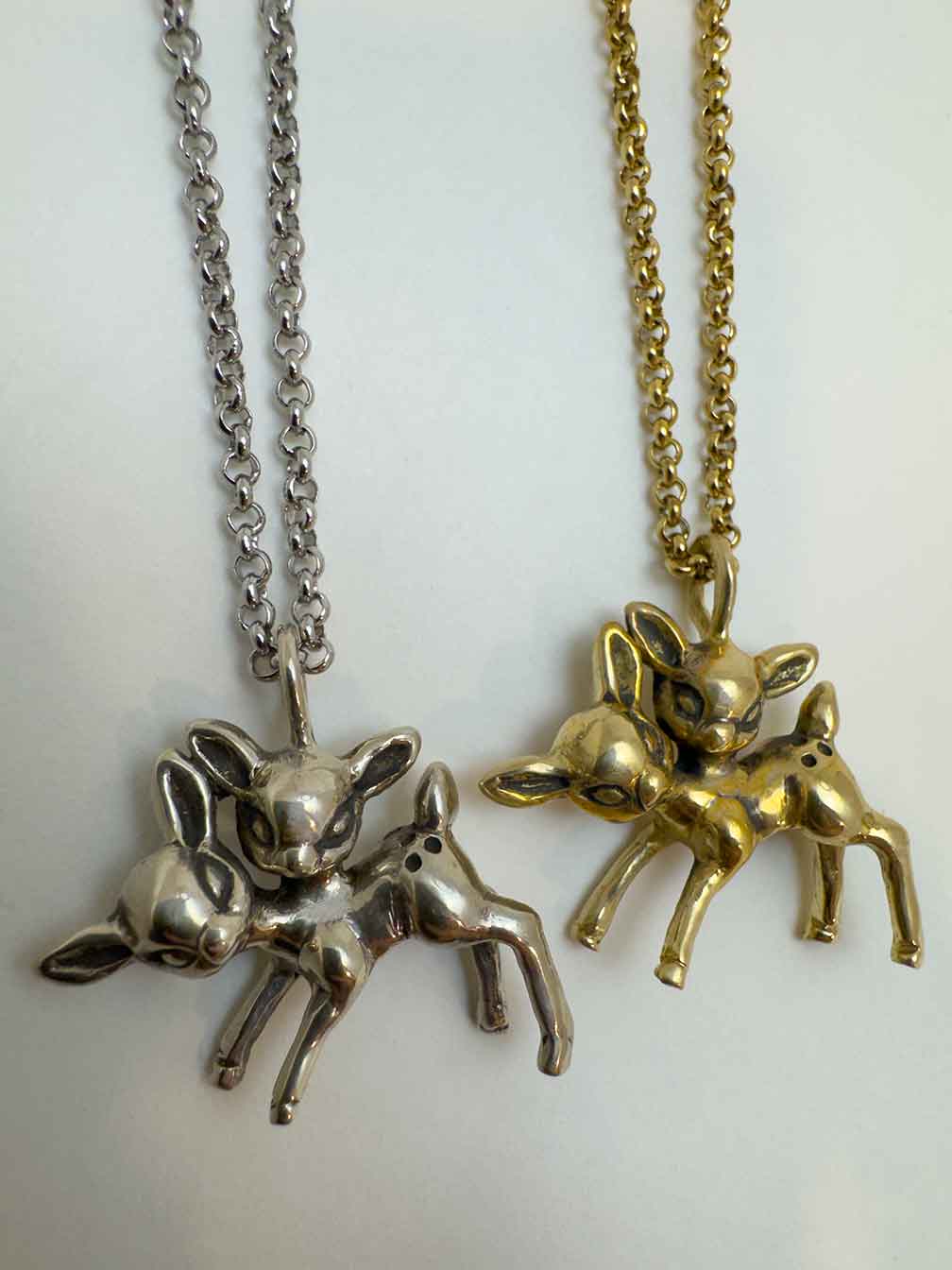 2 Headed Deer Necklace