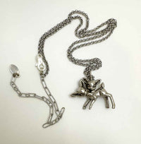 2 Headed Deer Necklace