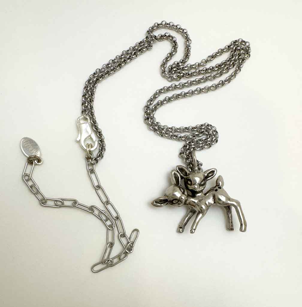 2 Headed Deer Necklace