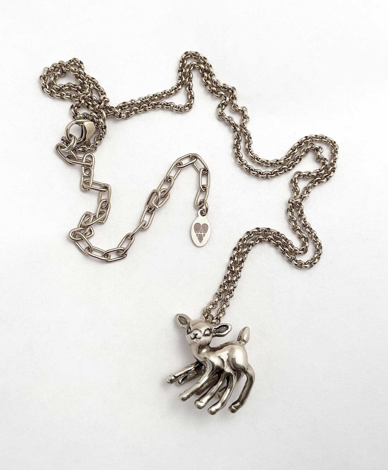 creepy cute handmade 8 legged deer fawn necklace anomaly jewelry