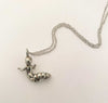 back of caterpillar baby necklace charm silver