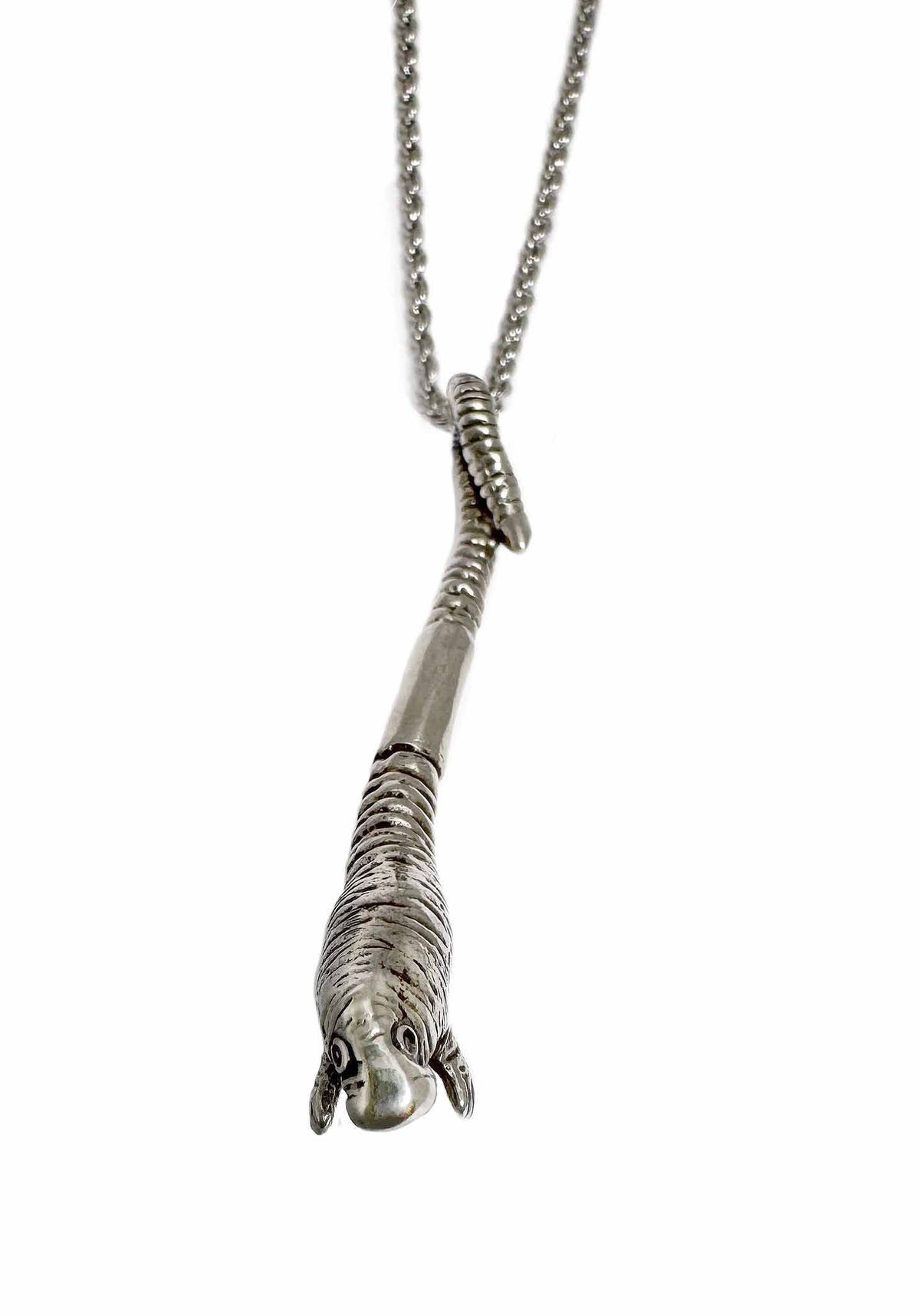 manatee worm necklace silver gold