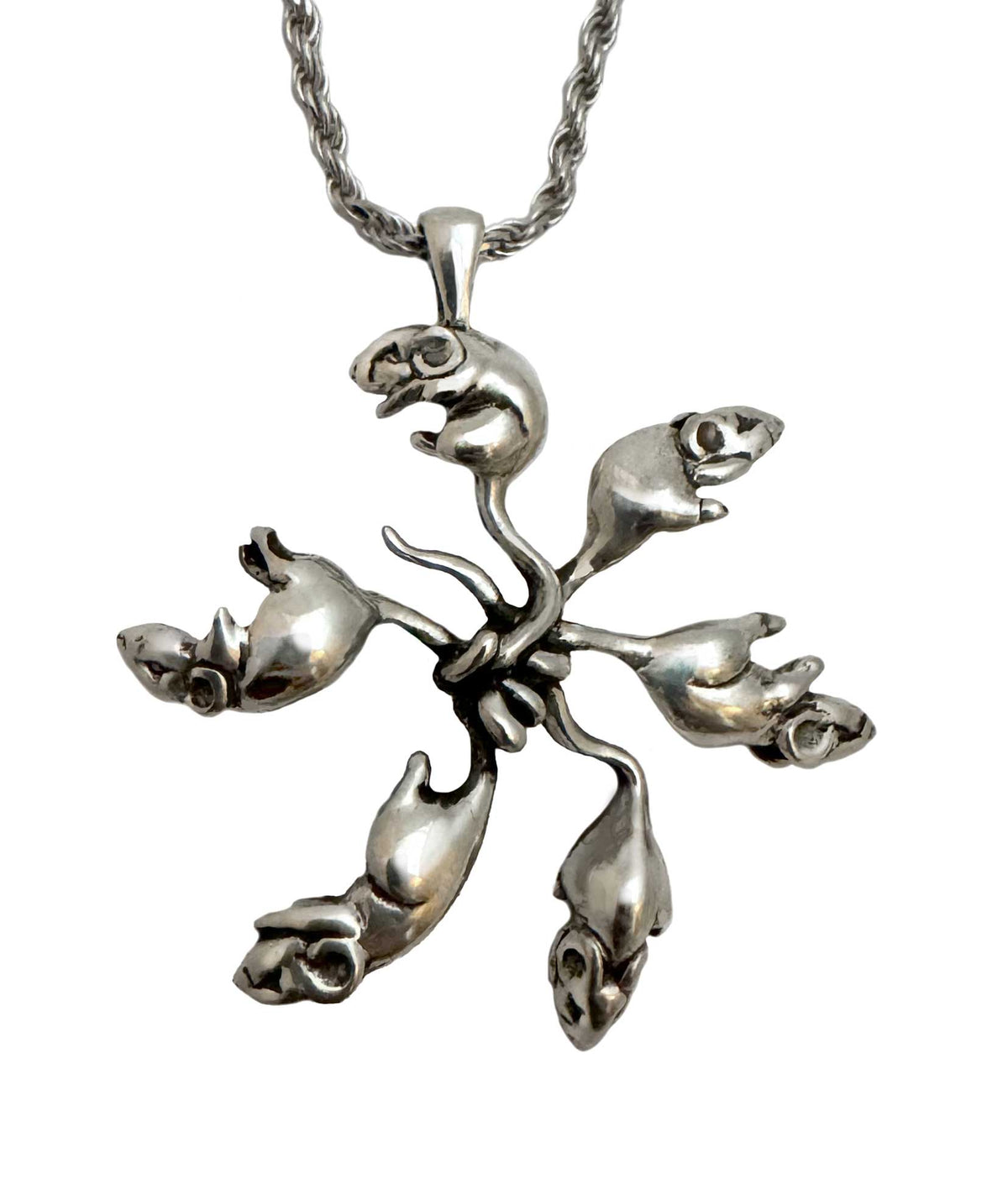 Rat King necklace in silver gold