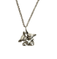 Sitting 2 Headed Deer Necklace