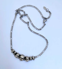 creepy cute 7 baby doll head necklace silver 