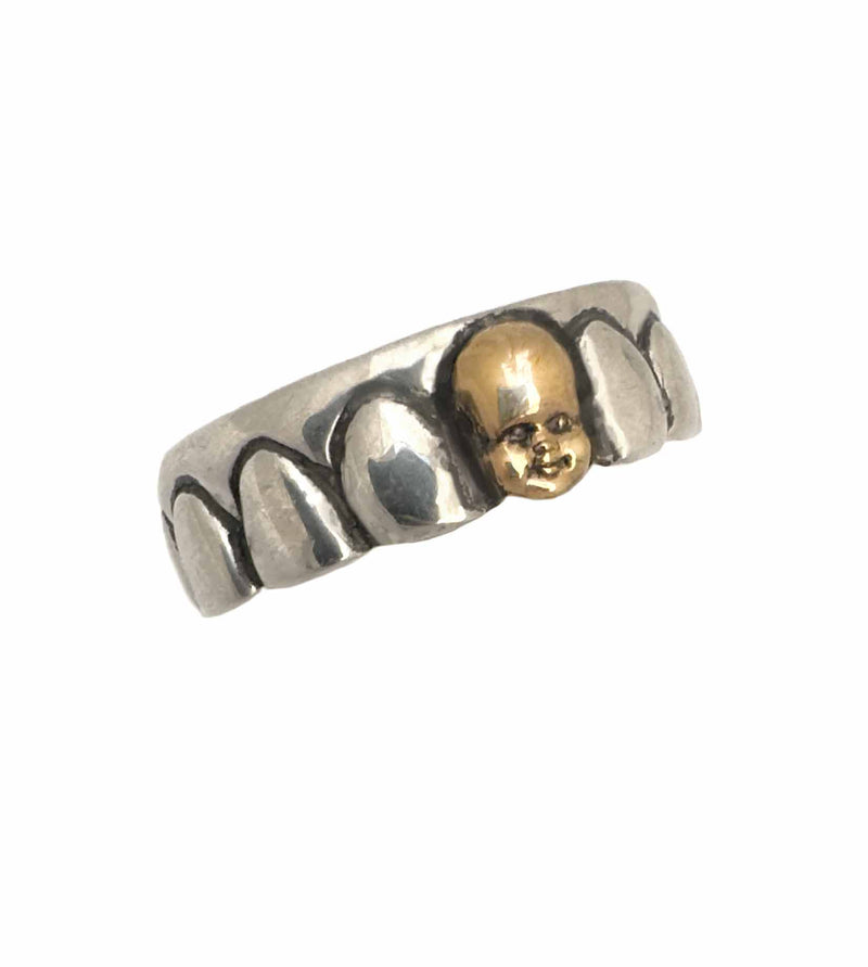 Gold Baby Head Tooth Ring