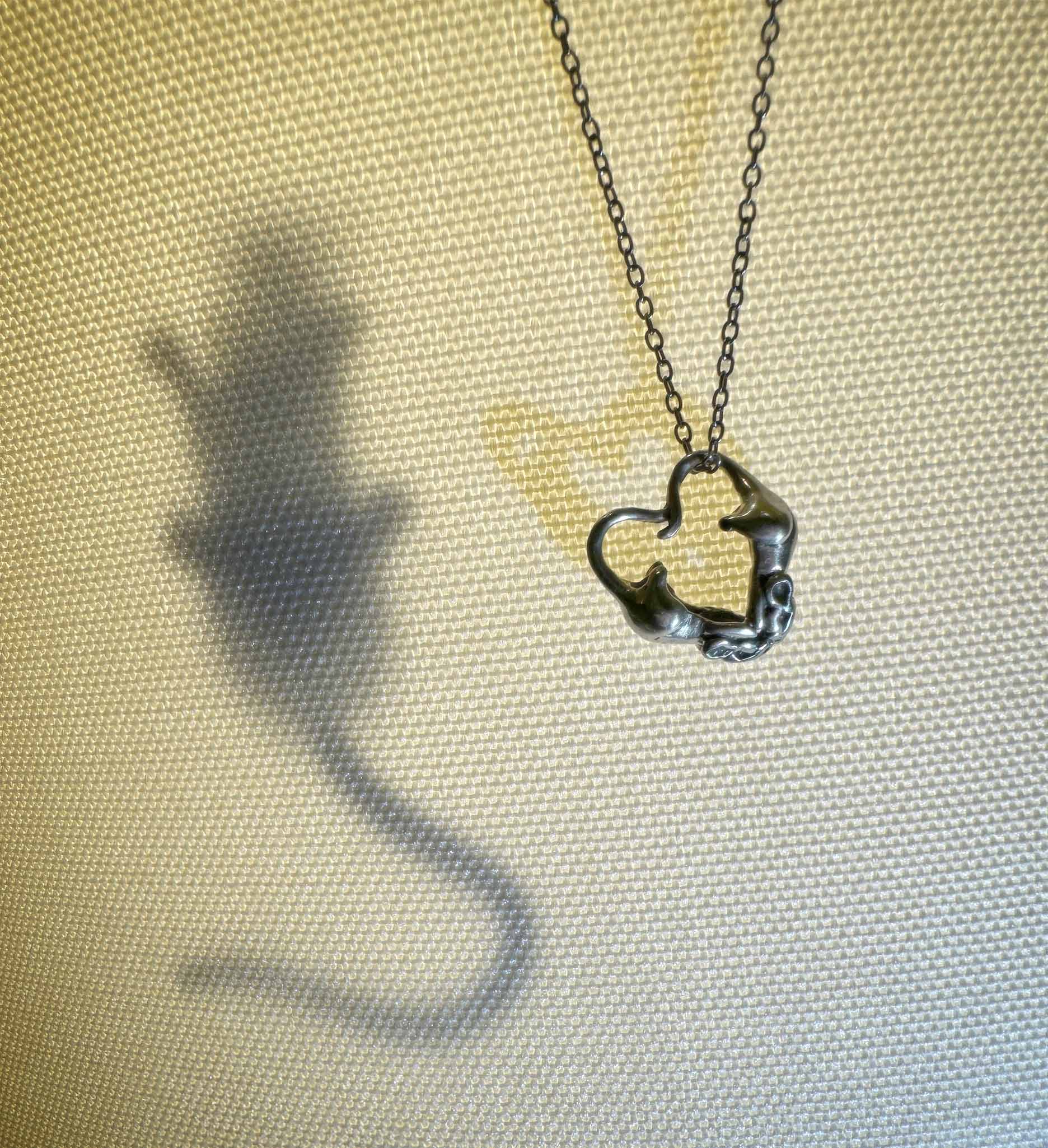 Rats in Love Heart Necklace