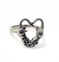 Rats in Love Heart Ring
