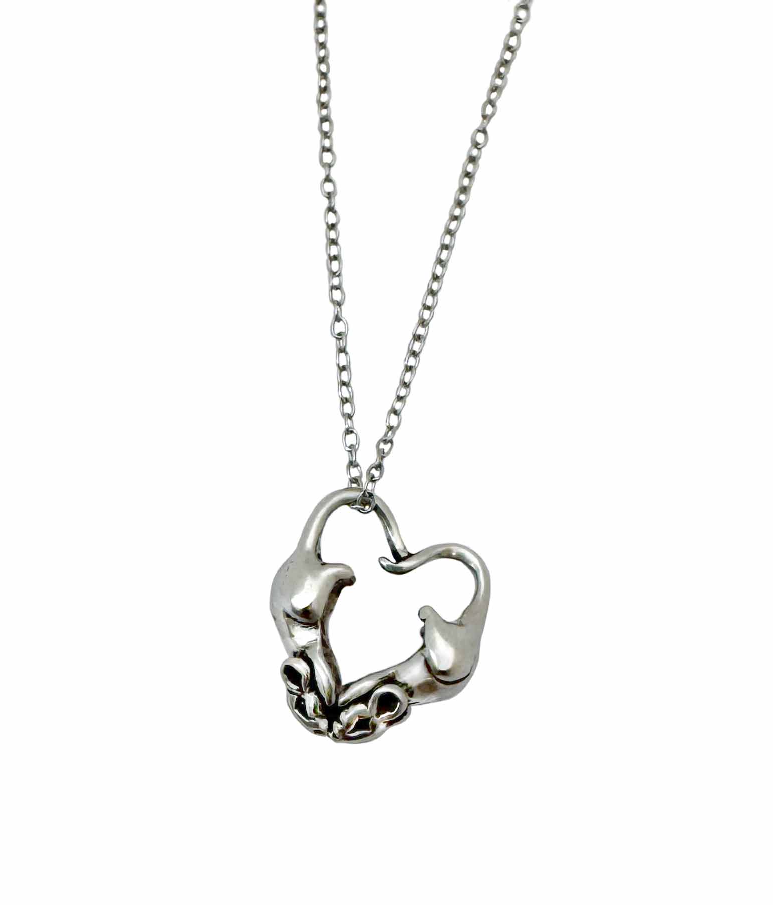 Rats in Love Heart Necklace