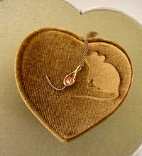 14K Rat with Articulated Tail Necklace