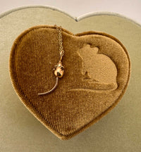 14K Rat with Articulated Tail Necklace