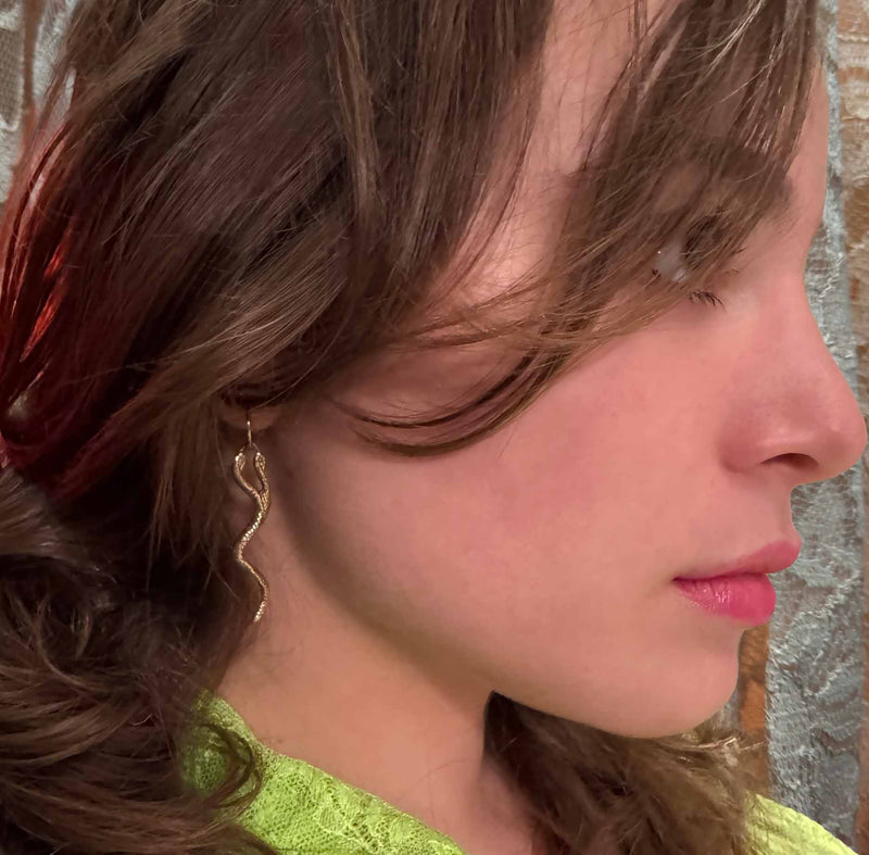 Two Headed Snake Hoop Earrings