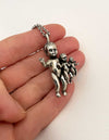 unique creepy cute peculiar 3 babies necklace size descending order silver - Anomaly Jewelry