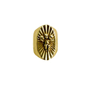 gold 3 headed baby ring signet big statement 