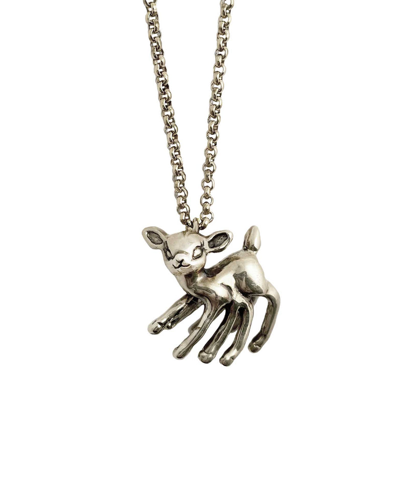 creepy cute peculiar 8 legged deer fawn necklace unique handmade anomaly jewelry