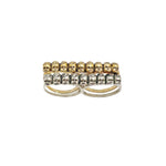 silver and gold baby head knuckle ring stackable two finger ring