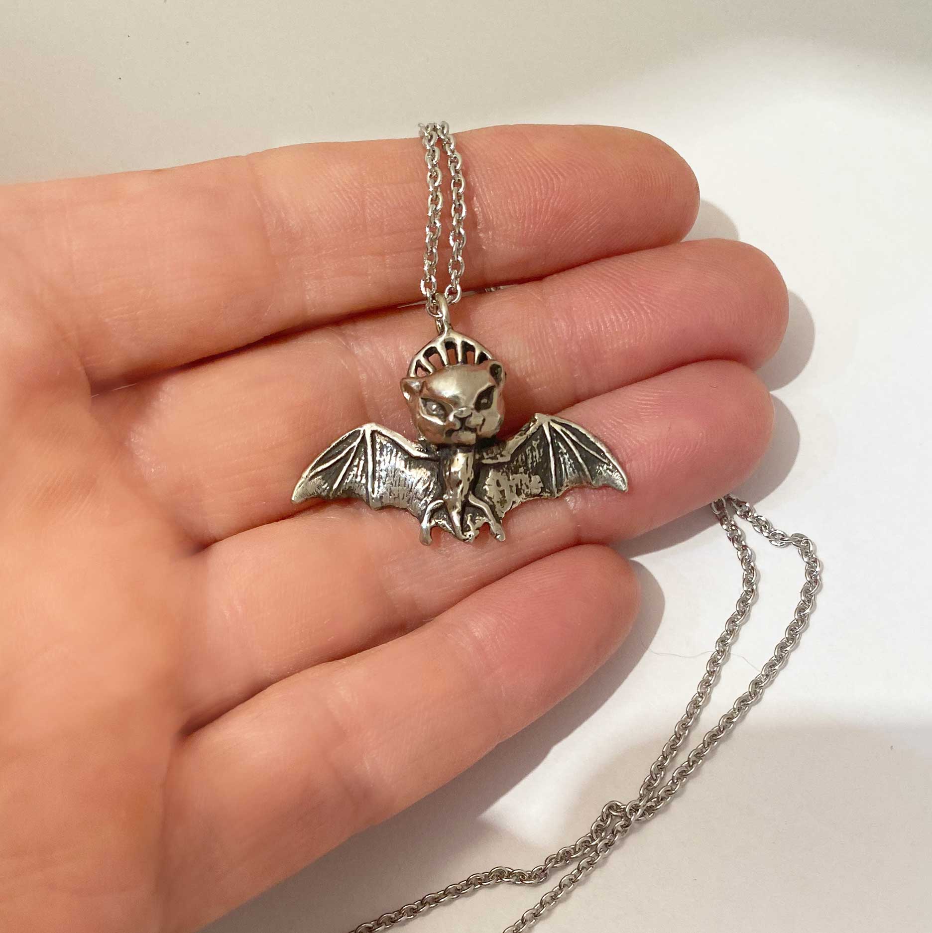 Gothic Gifts Hanging Bat Necklace – Kate's Clothing