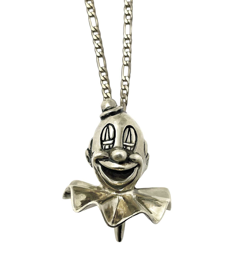 carnival clown necklace charm silver