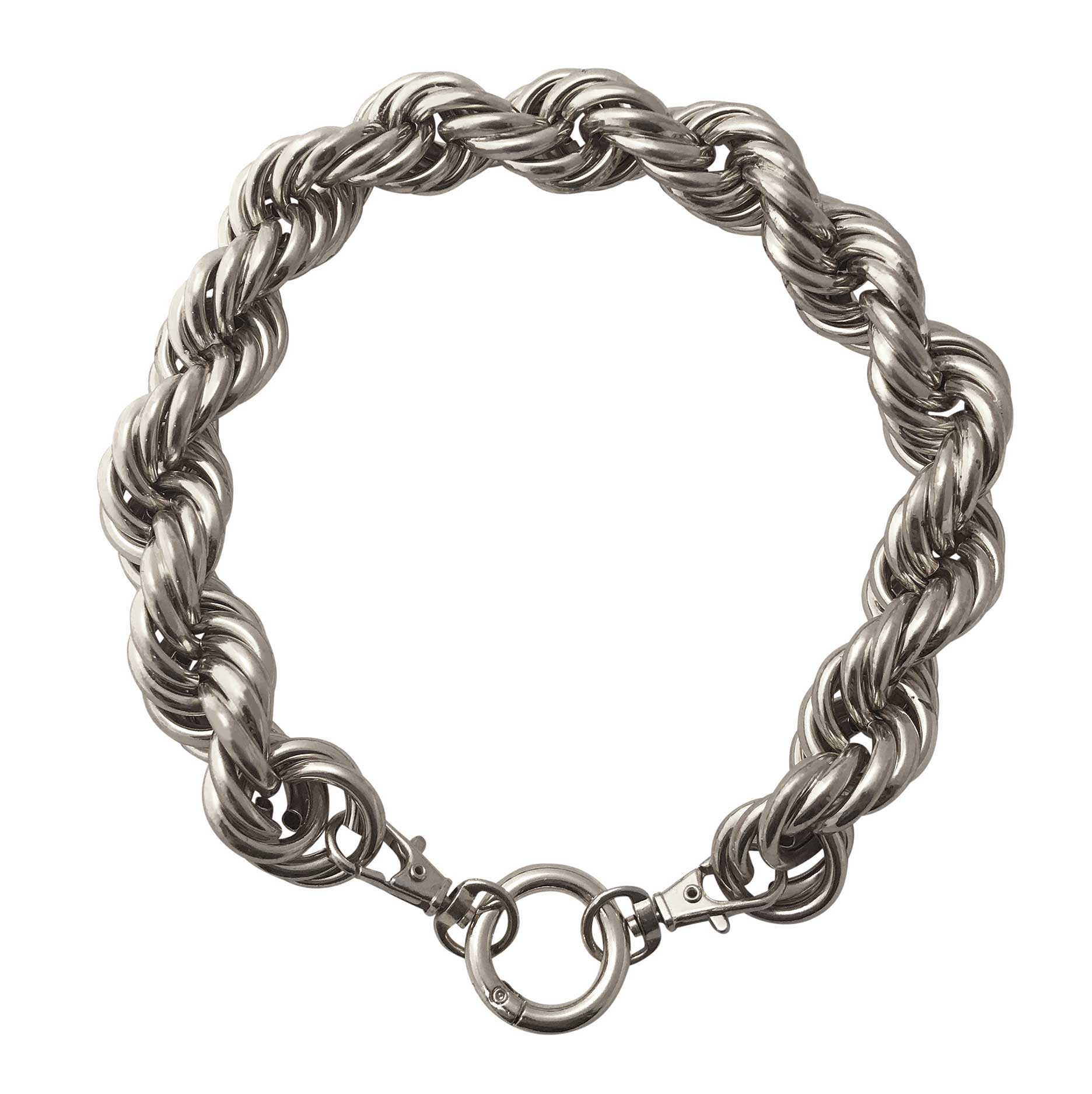 Rope Chain Dog Collar "The Dookie" in Silver