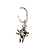 four arm baby charm silver quirky earring