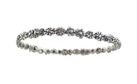 silver flower bangle stackable dainty garden Garland Bracelet - Anomaly Jewelry