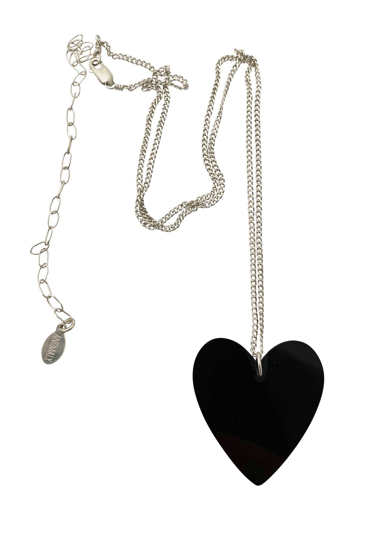 heart necklace black onyx charm 