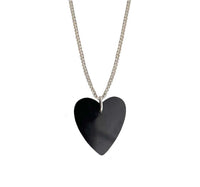 Onyx Heart Necklace Small in silver - Ready to Ship