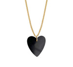 Onyx Heart Necklace Small in silver - Ready to Ship