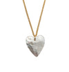Mother of Pearl Heart Necklace Small in silver- Ready to Ship
