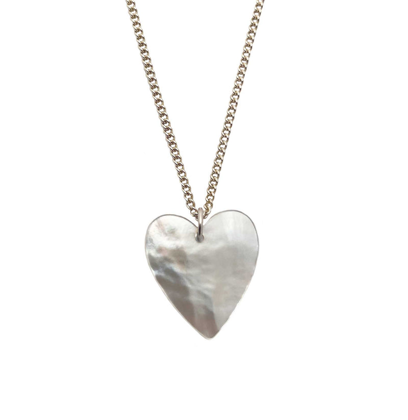 pearl heart necklace small silver gold charm
