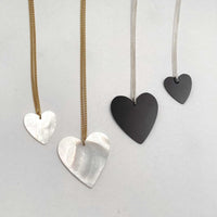 Mother of Pearl Heart Necklace Small