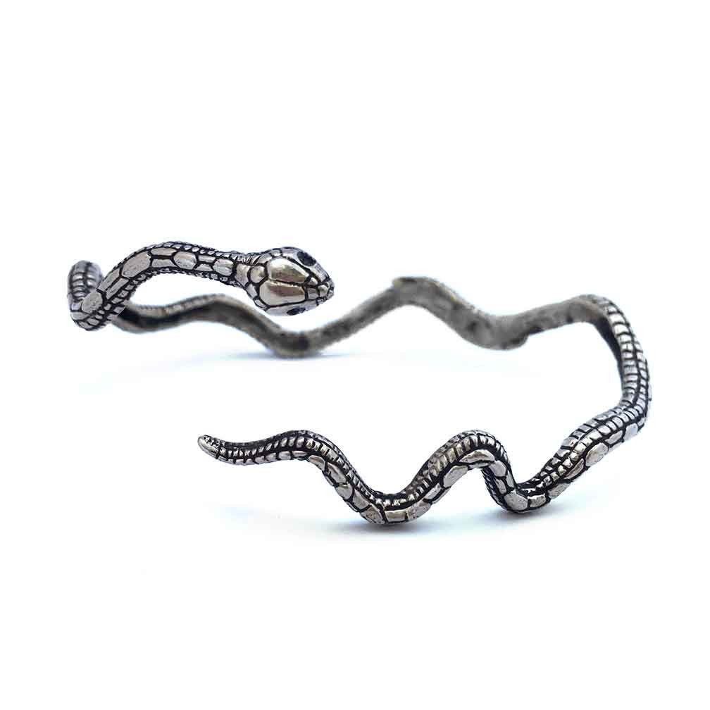 Heavy Twist Sterling Silver Cuff with Snake Ends – Dandelion Jewelry