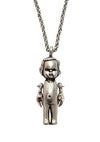 creepy cute baby with lobster arms necklace charm silver movable interactive handmade