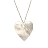 mother of pearl heart charm necklace minimal layer statement delicate mature
