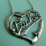 Fucker Heart pendant silver Necklace - Anomaly Jewelry