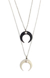 Crescent Moon Necklace Black with Star - Anomaly Jewelry