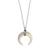 Crescent Moon Necklace White with Star - Anomaly Jewelry