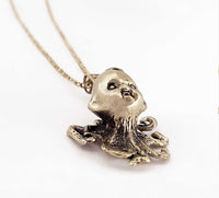 octopus baby necklace cute creepy charm silver gold