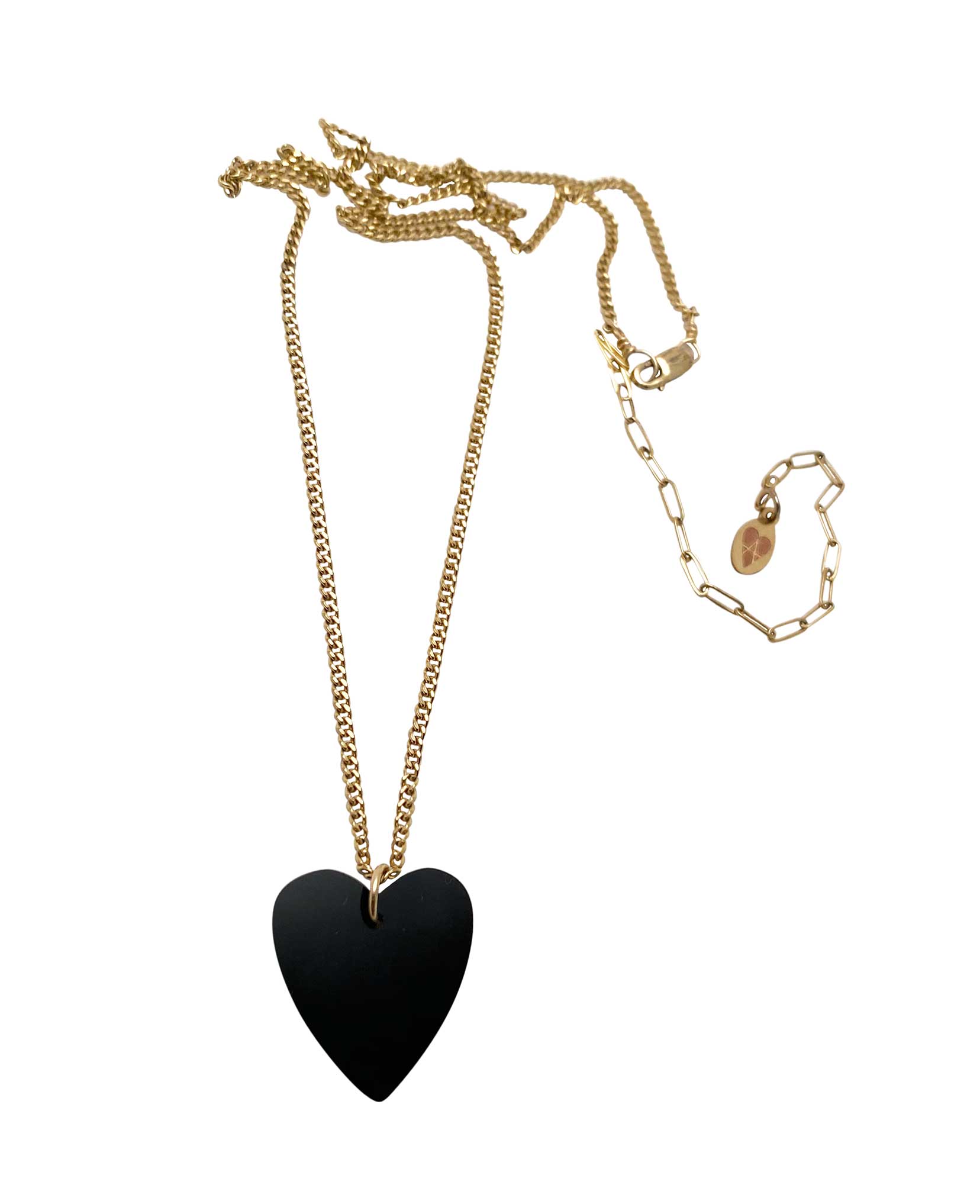 Onyx Heart Necklace Small