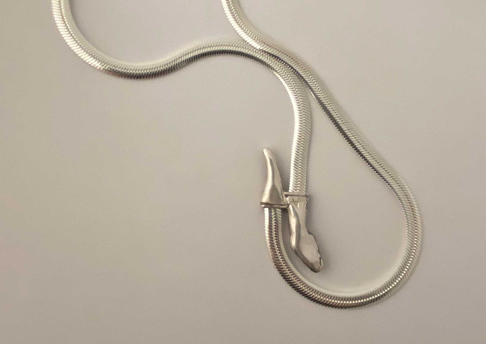 Snake Chain Necklace in sterling silver