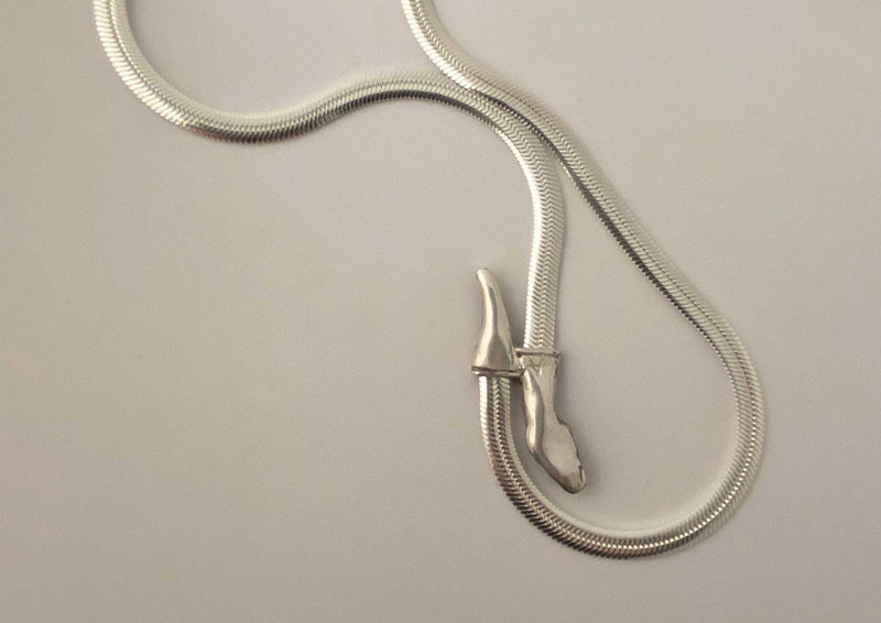 Snake Chain Necklace in sterling silver
