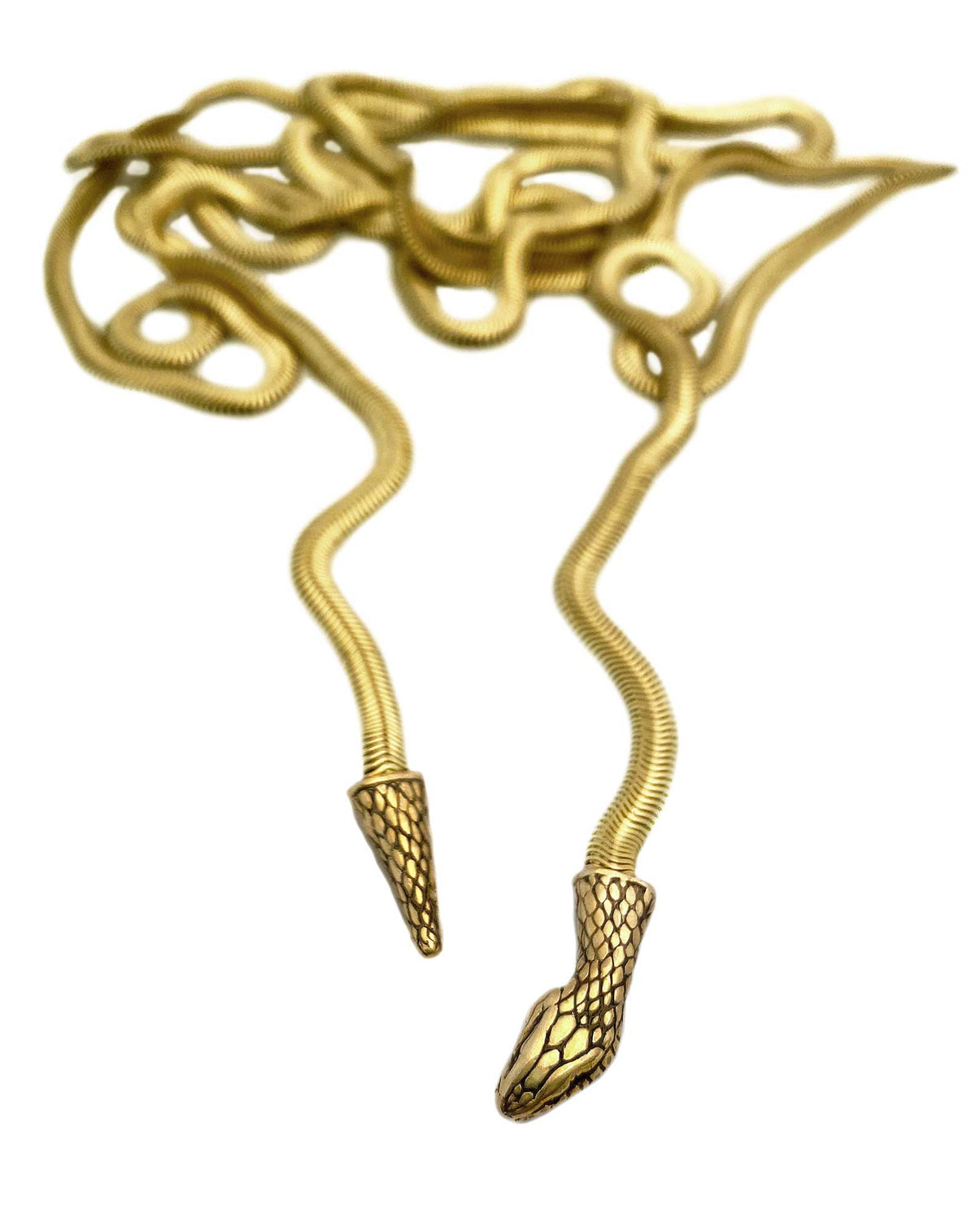 snake lariat necklace gold