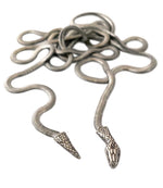 snake lariat necklace chain silver
