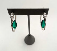 snake and emerald hoop earrings