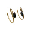 snake and stone hoop earrings gold