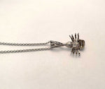 back of spider cat necklace charm