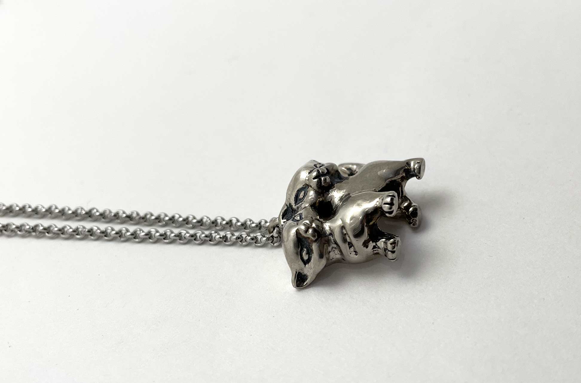 Two Headed Cat Necklace- Ready to Ship