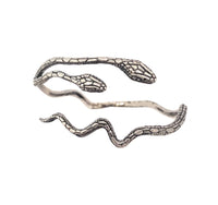 silver two headed snake serpent bracelet arm wrist cuff stacking